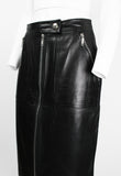 CELINE LEATHER MOTORCYCLE ZIP SKIRT