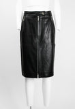 CELINE LEATHER MOTORCYCLE ZIP SKIRT