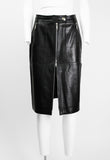 CELINE LEATHER MOTORCYCLE ZIP SKIRT