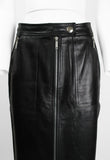 CELINE LEATHER MOTORCYCLE ZIP SKIRT
