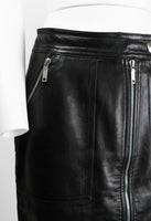 CELINE LEATHER MOTORCYCLE ZIP SKIRT