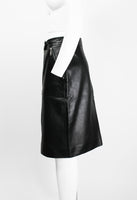 CELINE LEATHER MOTORCYCLE ZIP SKIRT