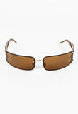 CELINE FW 2002 BROWN EXTREME WRAPAROUND SUNGLASSES