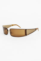 CELINE FW 2002 BROWN EXTREME WRAPAROUND SUNGLASSES