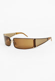 CELINE FW 2002 BROWN EXTREME WRAPAROUND SUNGLASSES