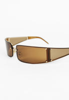 CELINE FW 2002 BROWN EXTREME WRAPAROUND SUNGLASSES