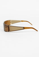 CELINE FW 2002 BROWN EXTREME WRAPAROUND SUNGLASSES