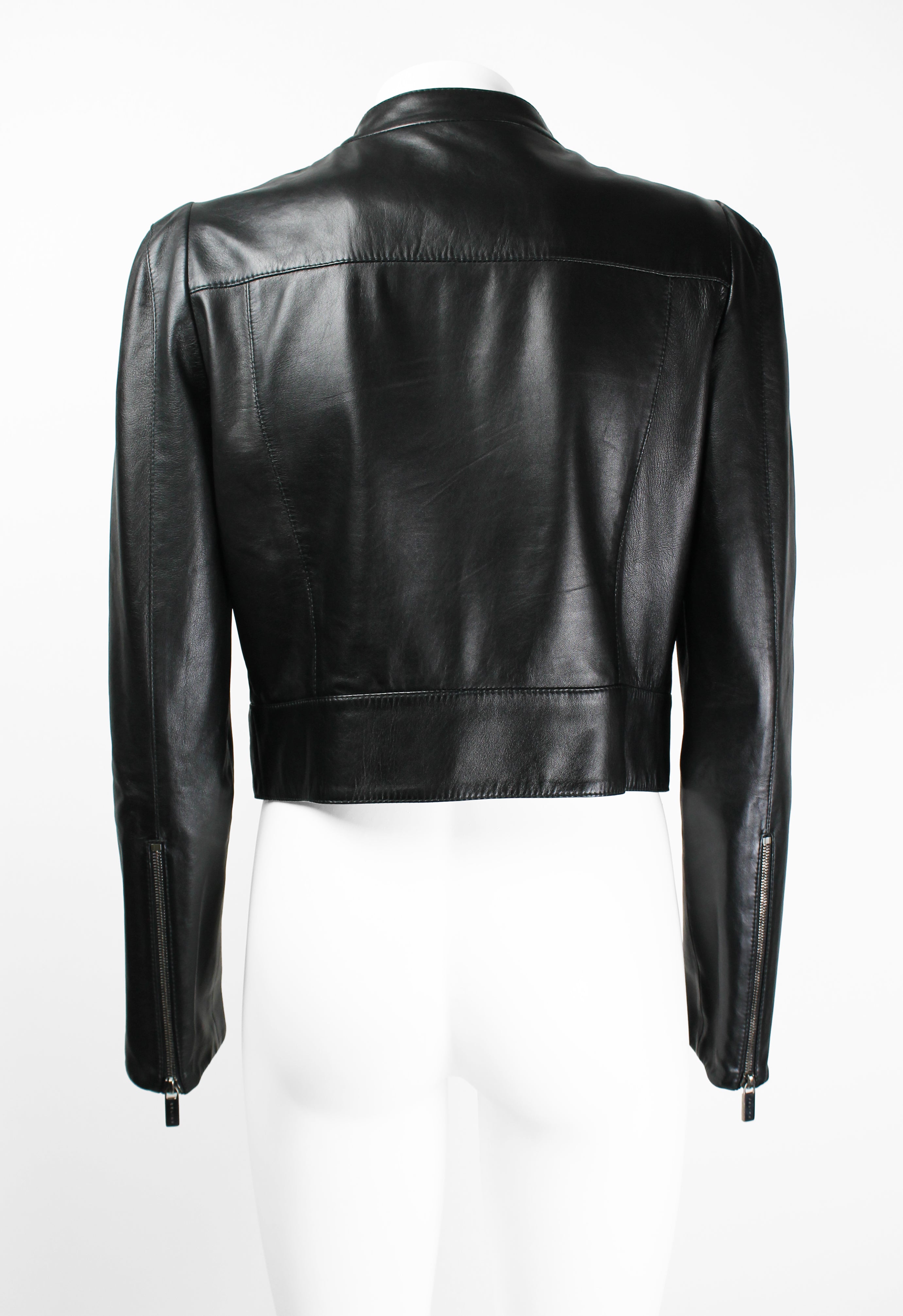 CELINE FW 2009 CROPPED LEATHER BIKER JACKET