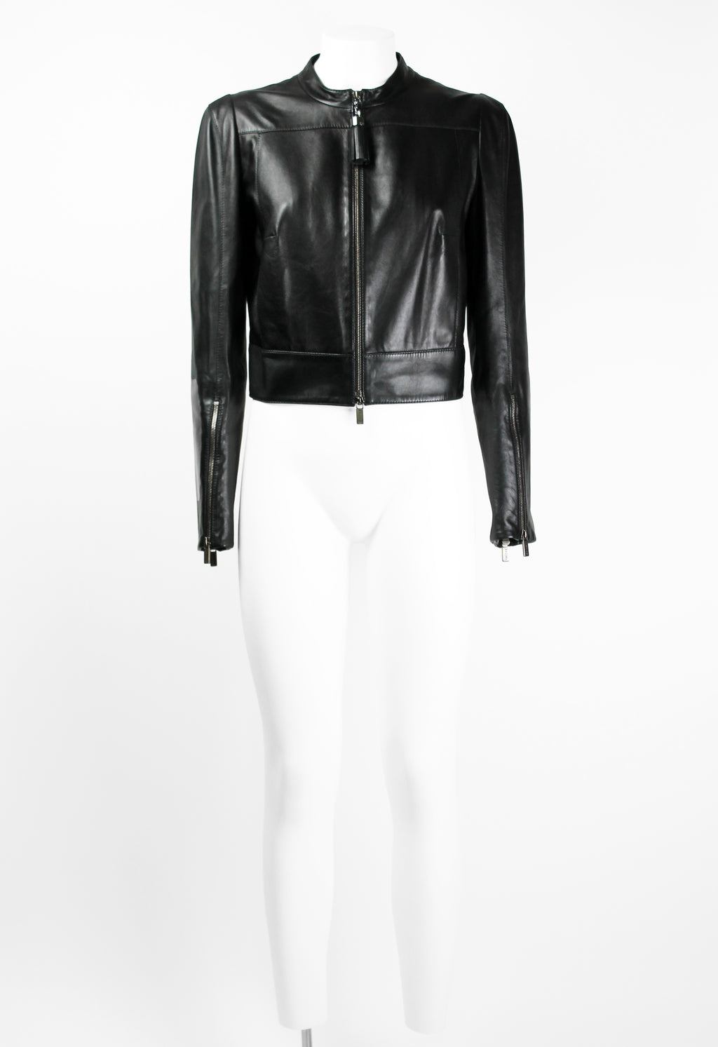 CELINE FW 2009 CROPPED LEATHER BIKER JACKET