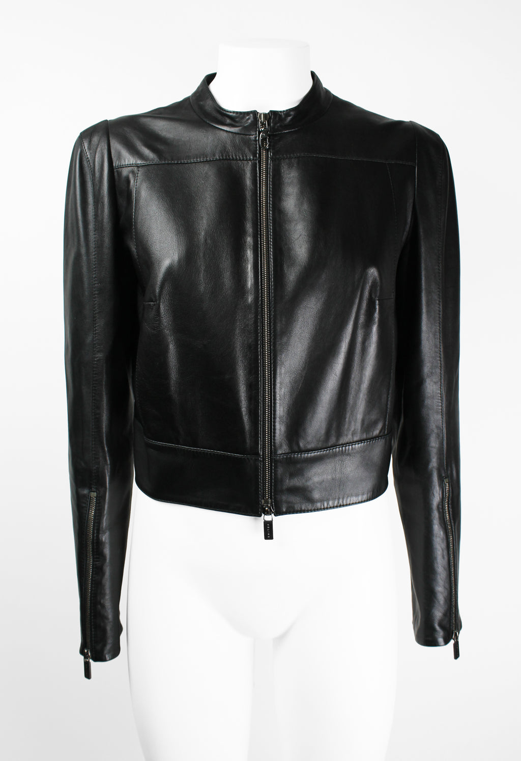 CELINE FW 2009 CROPPED LEATHER BIKER JACKET
