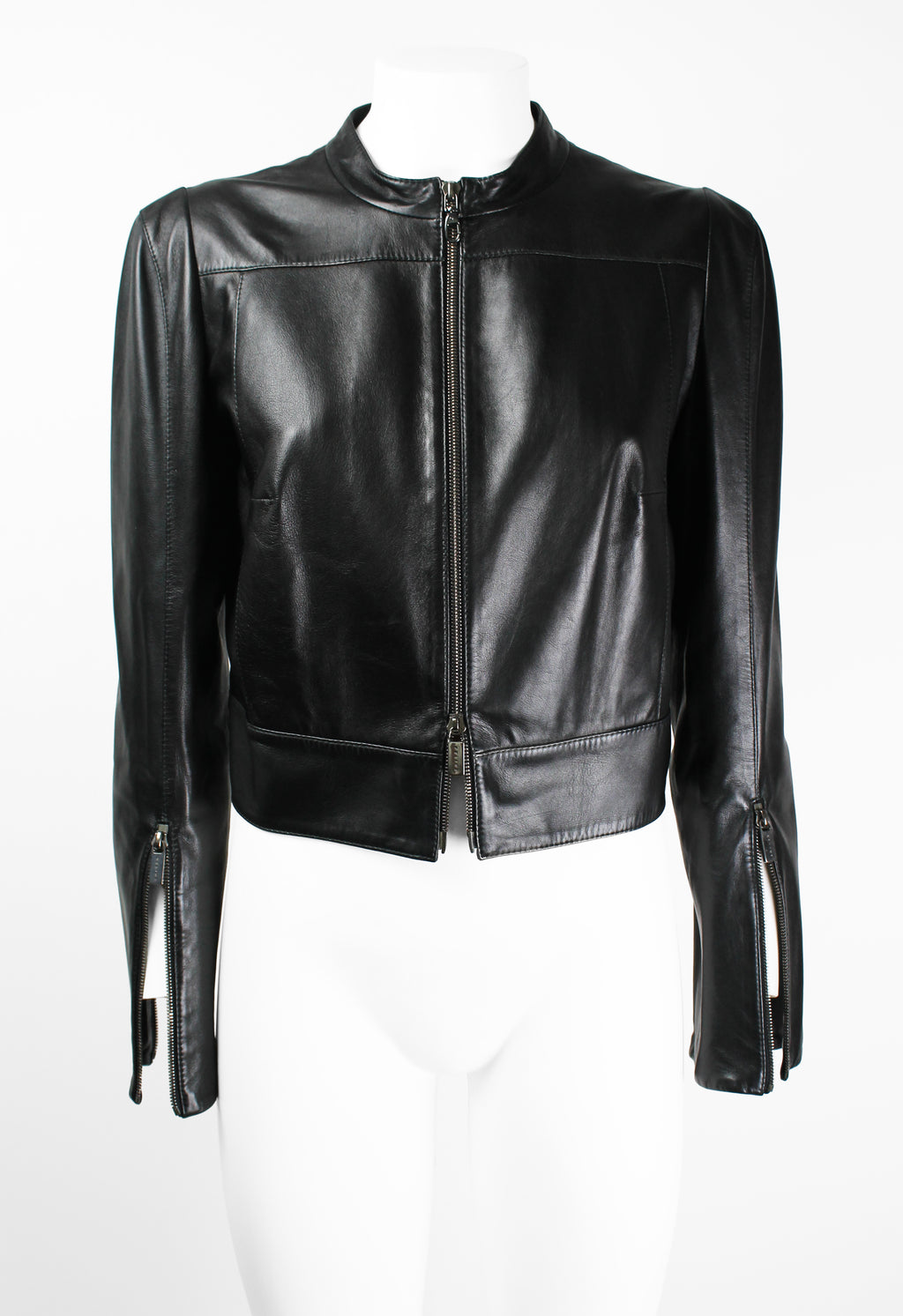 CELINE FW 2009 CROPPED LEATHER BIKER JACKET