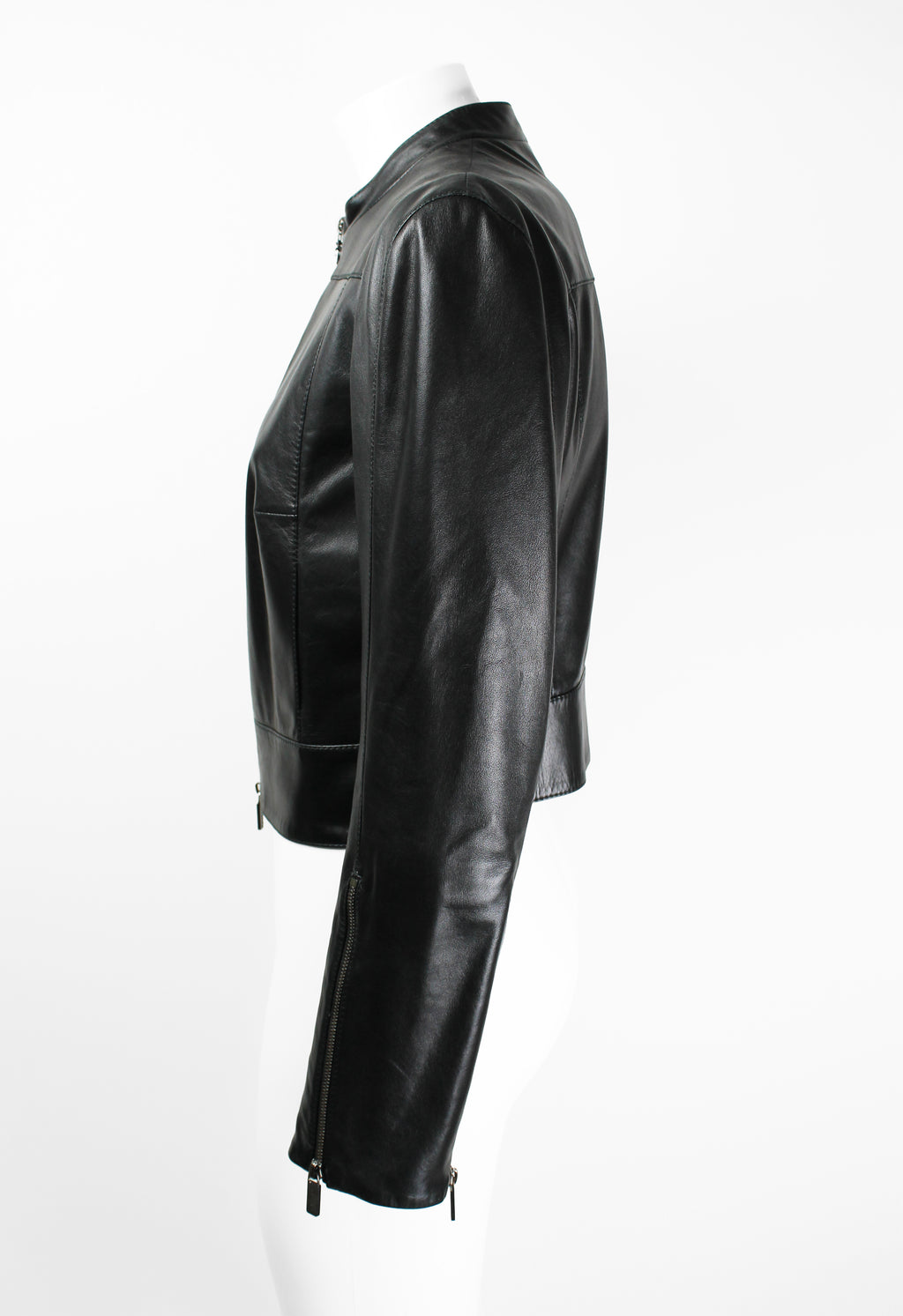CELINE FW 2009 CROPPED LEATHER BIKER JACKET