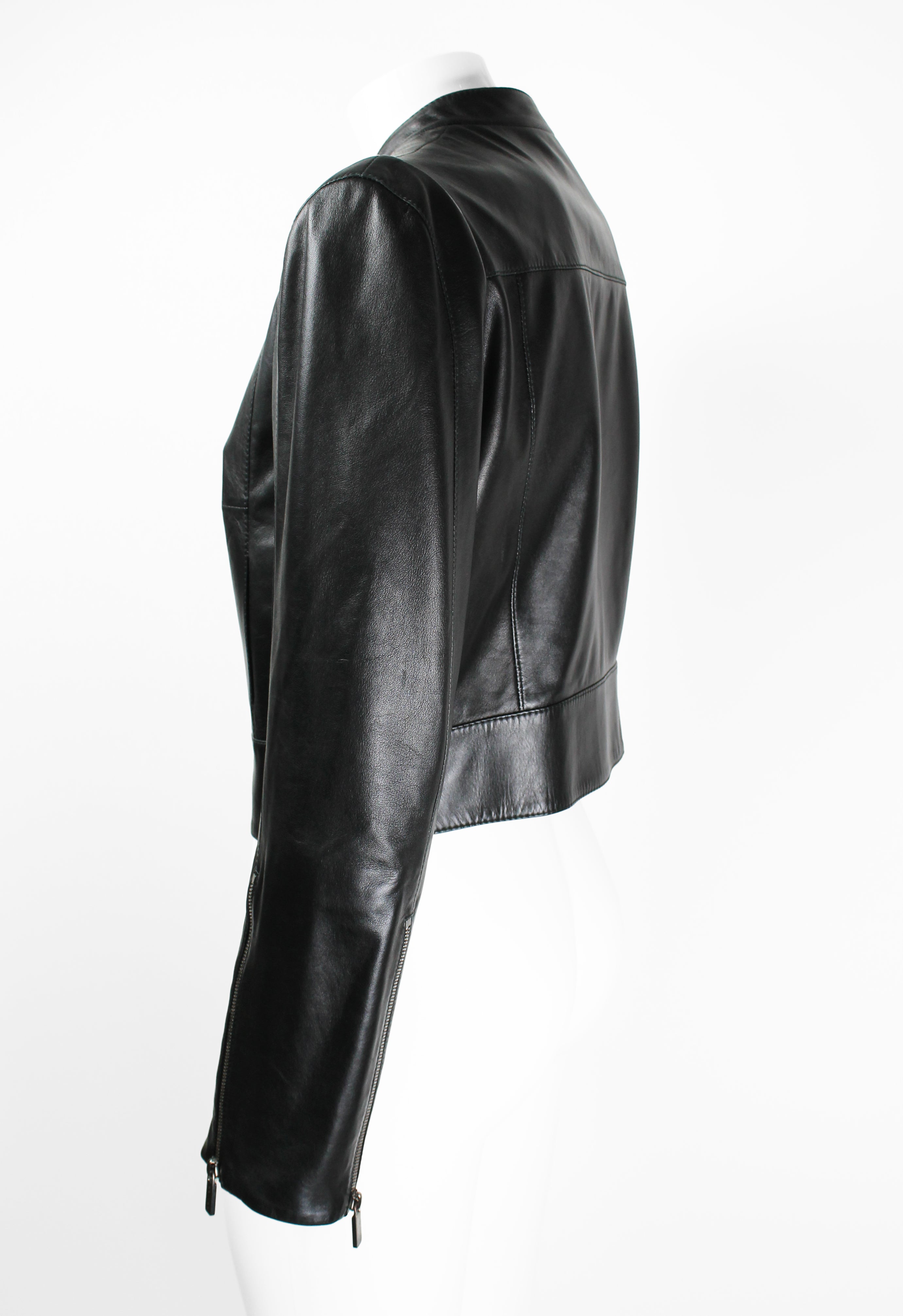 CELINE FW 2009 CROPPED LEATHER BIKER JACKET
