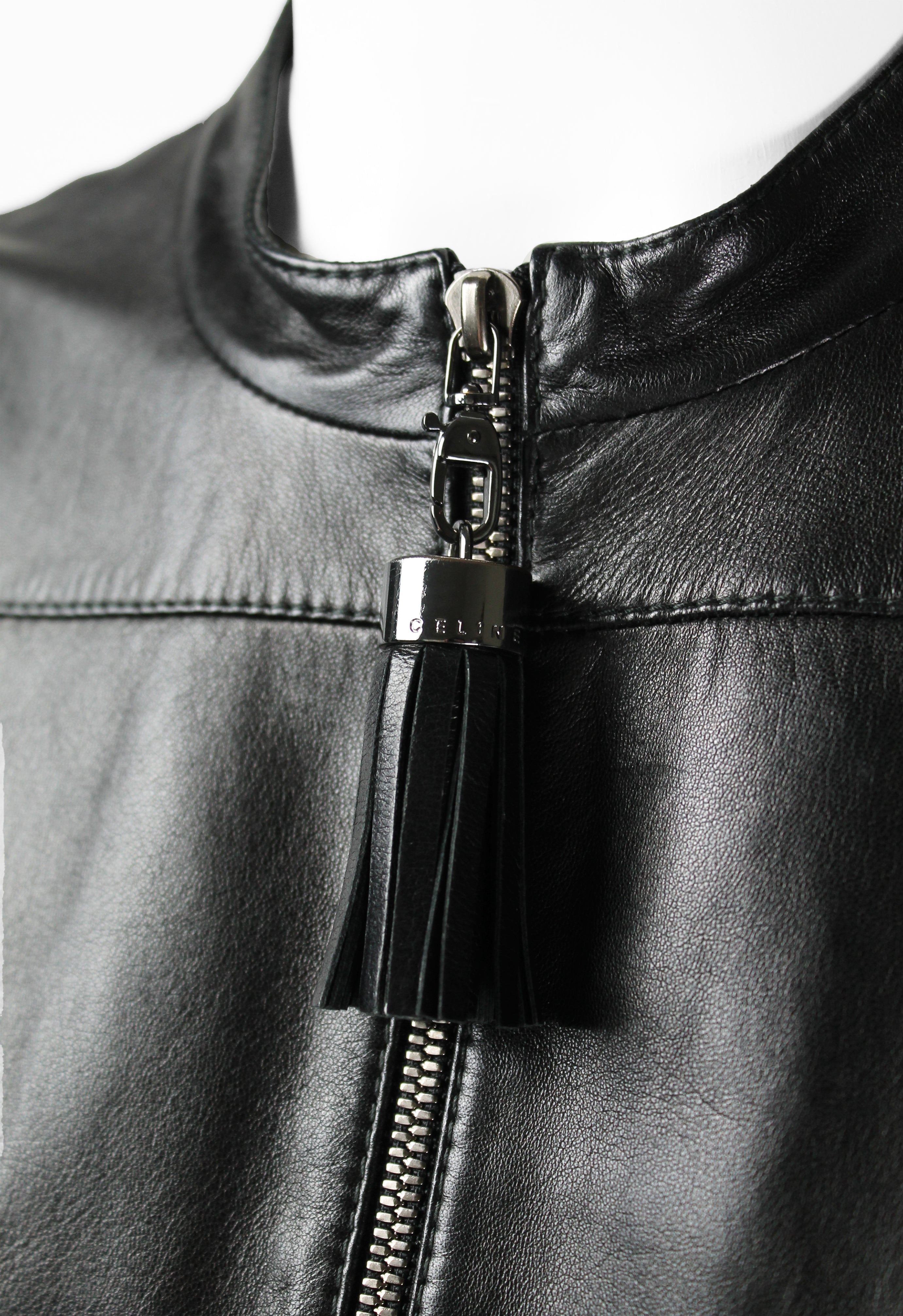 CELINE FW 2009 CROPPED LEATHER BIKER JACKET