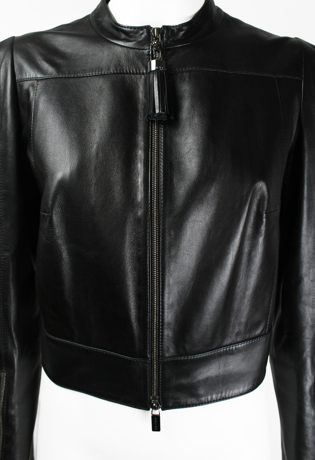 CELINE FW 2009 CROPPED LEATHER BIKER JACKET