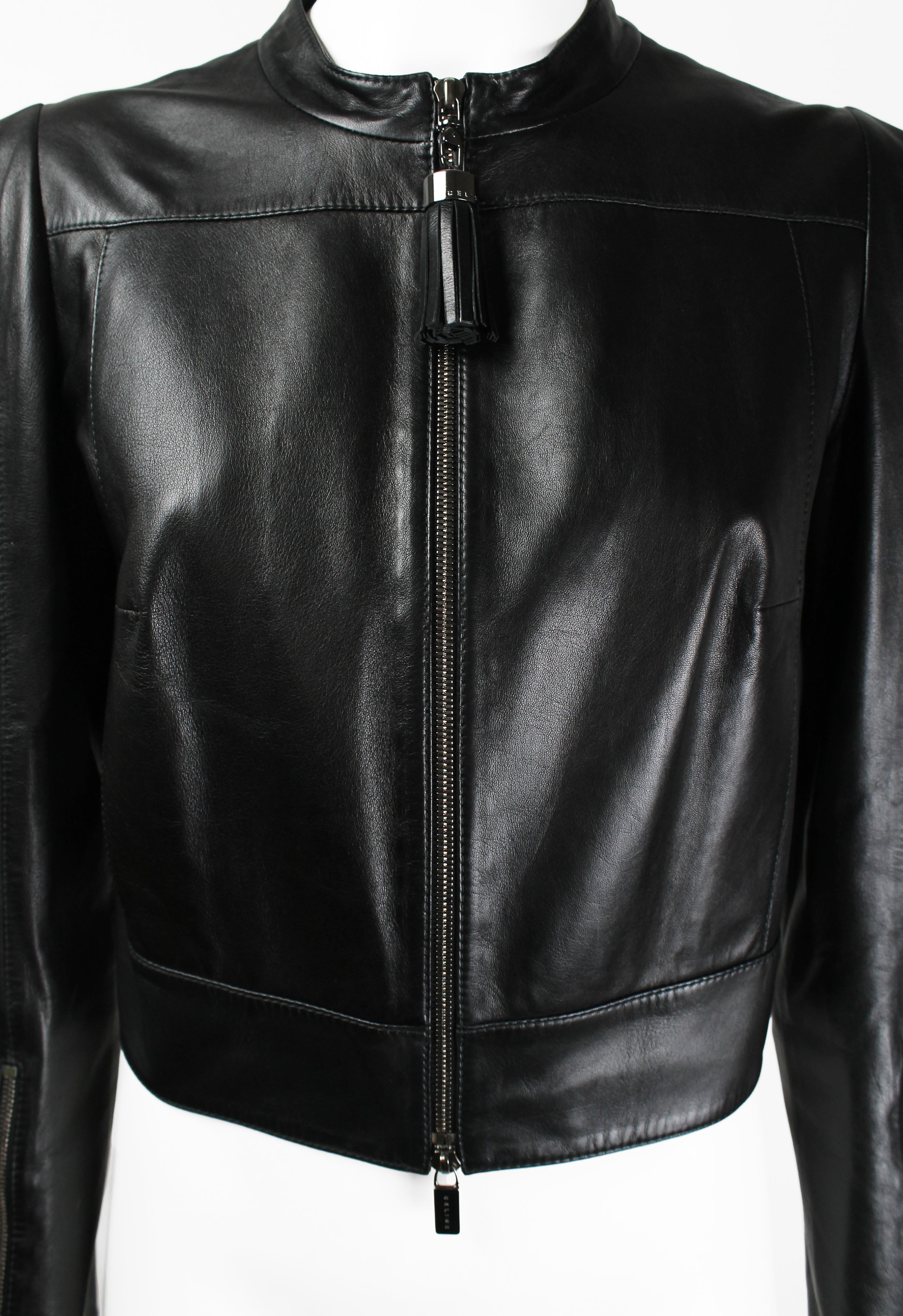 CELINE FW 2009 CROPPED LEATHER BIKER JACKET