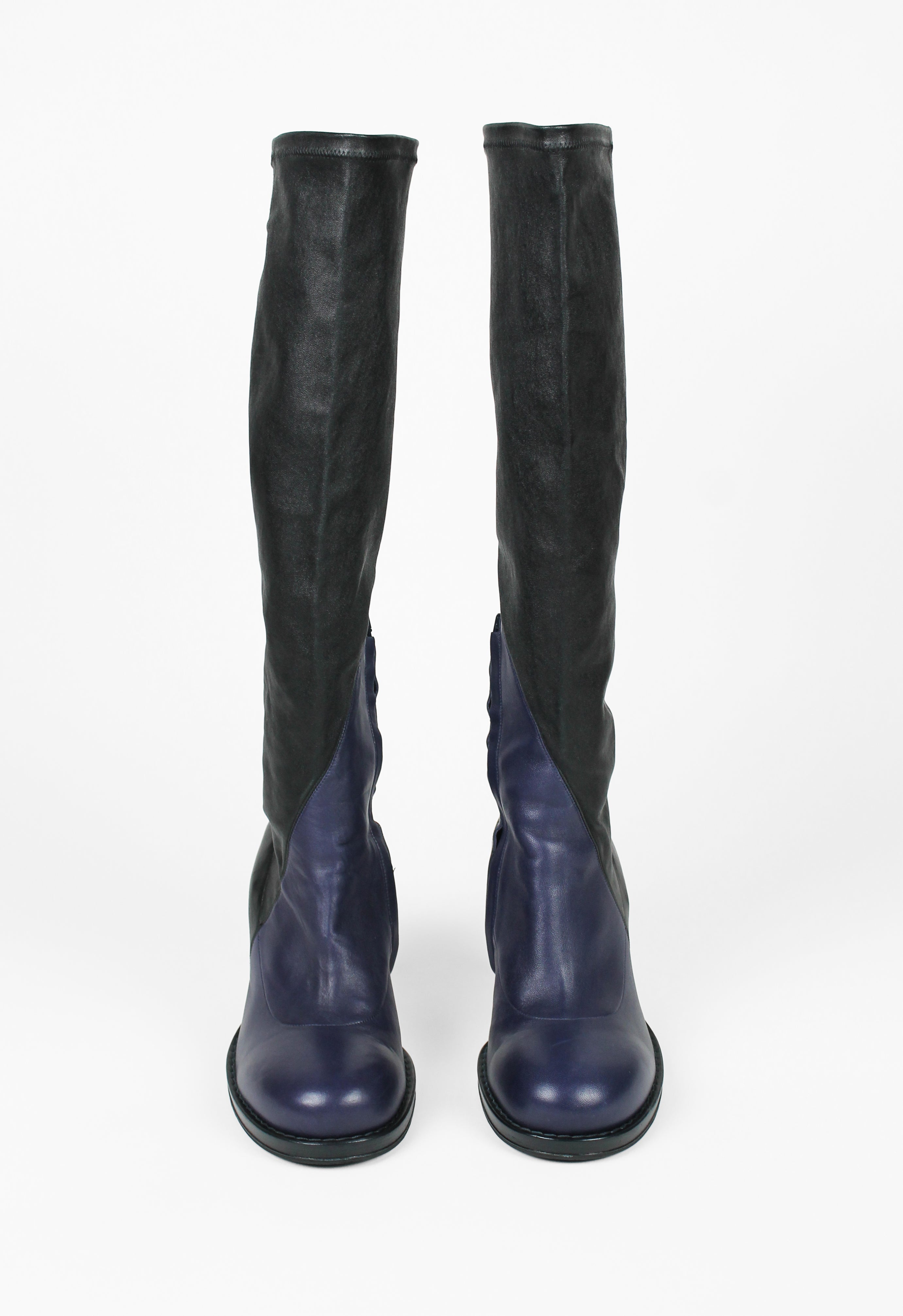 CÉLINE FW 2017 TALL LEATHER BI-COLOUR BOOTS