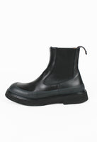 CÉLINE SS 2016 BLACK LEATHER AND RUBBER ANKLE BOOTS