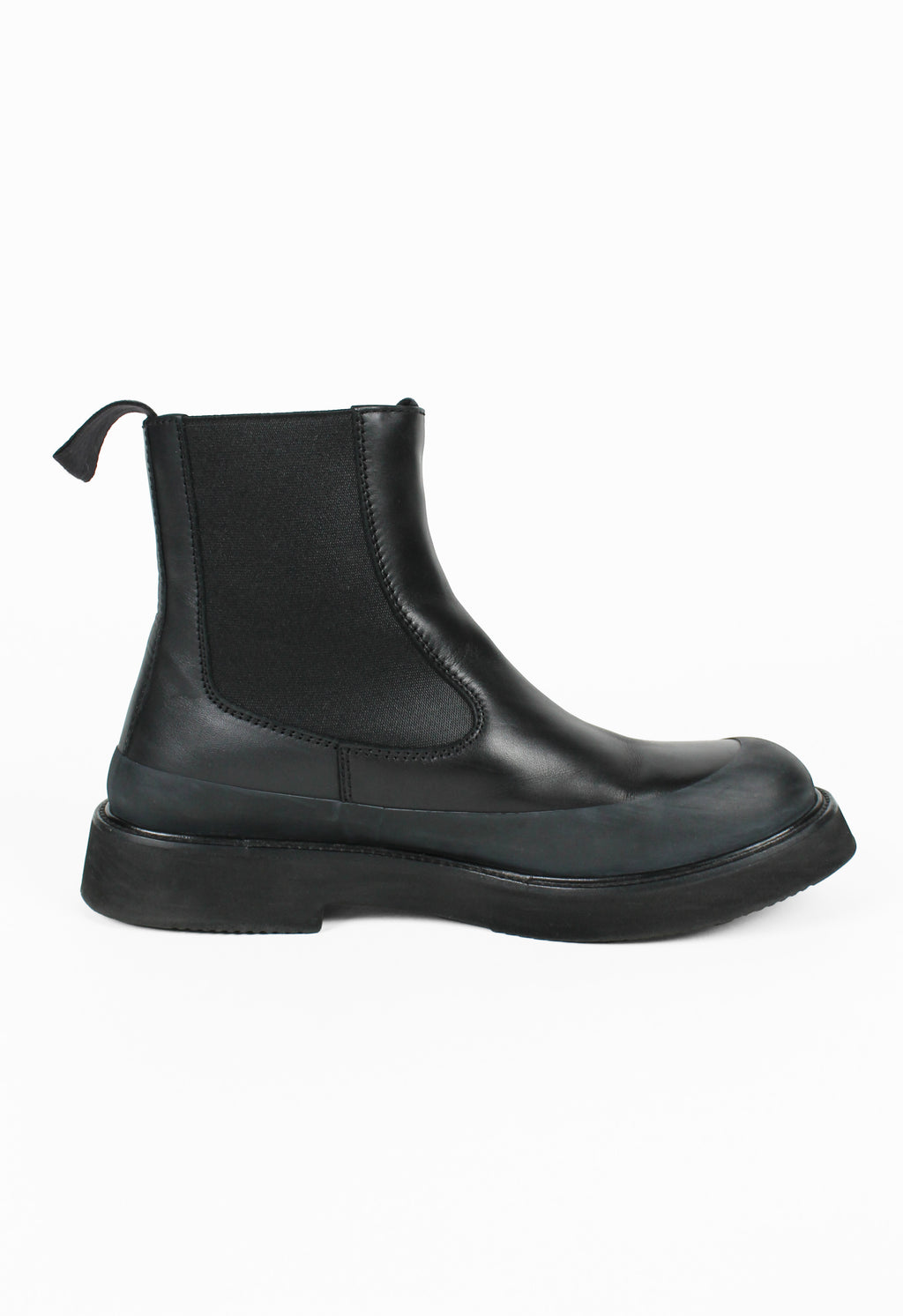CÉLINE SS 2016 BLACK LEATHER AND RUBBER ANKLE BOOTS