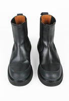 CÉLINE SS 2016 BLACK LEATHER AND RUBBER ANKLE BOOTS
