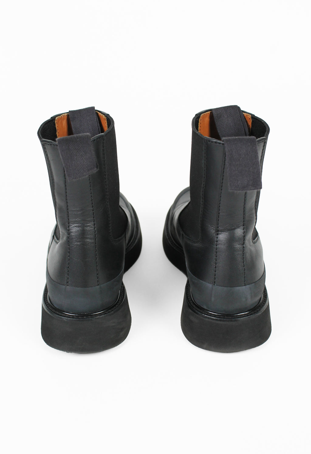 CÉLINE SS 2016 BLACK LEATHER AND RUBBER ANKLE BOOTS