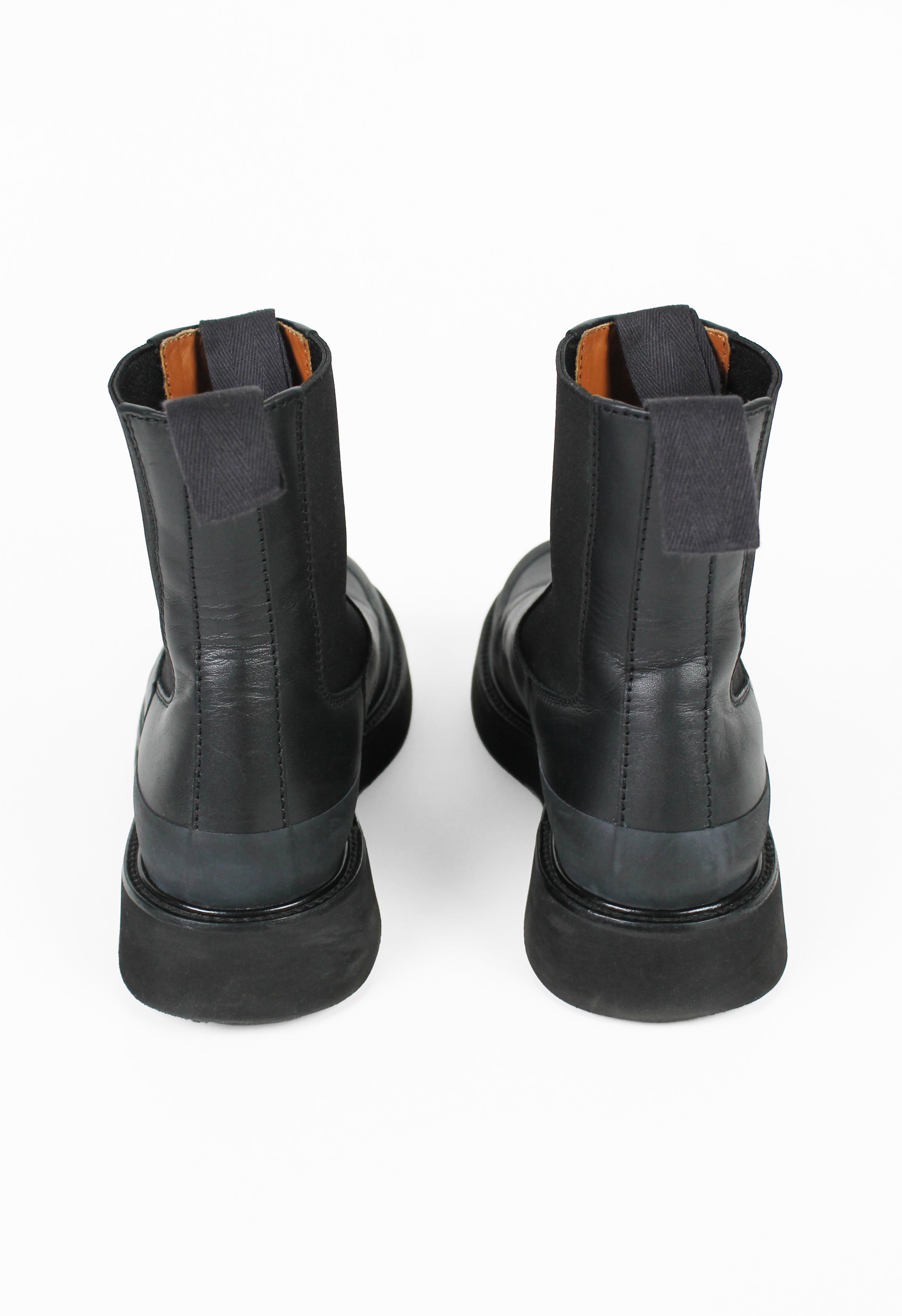 CÉLINE SS 2016 BLACK LEATHER AND RUBBER ANKLE BOOTS