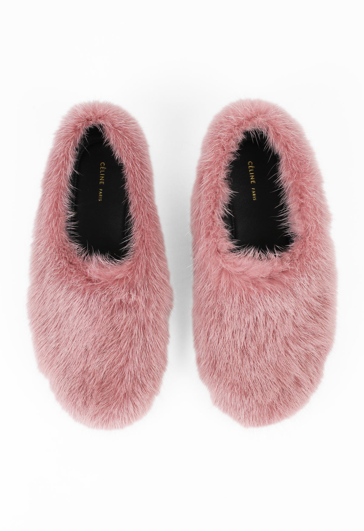 CÉLINE BY PHOEBE PHILO PINK FUR BALLET SHOES
