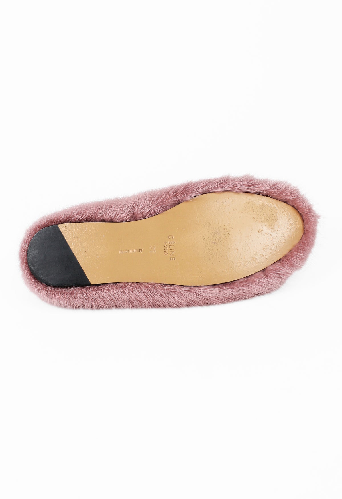 CÉLINE BY PHOEBE PHILO PINK FUR BALLET SHOES
