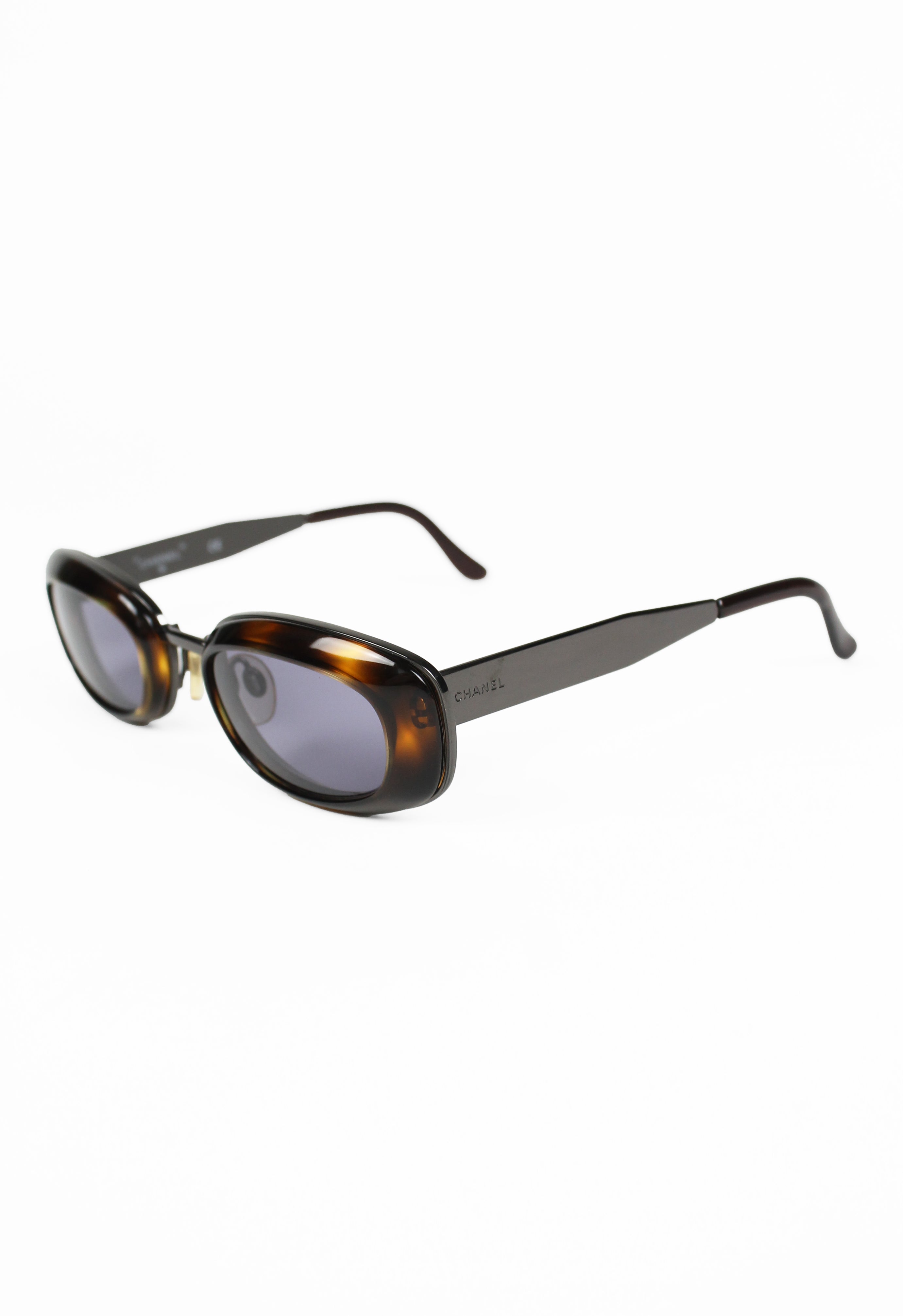 CHANEL 1990'S TORTOISESHELL GOGGLE SUNGLASSES