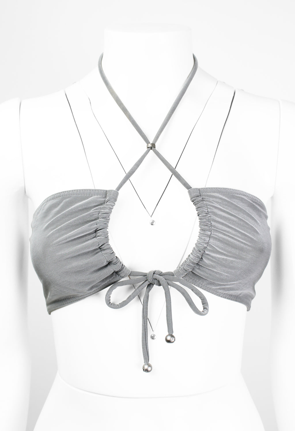 CHANEL CRUISE 1999 SILVER BIKINI TOP