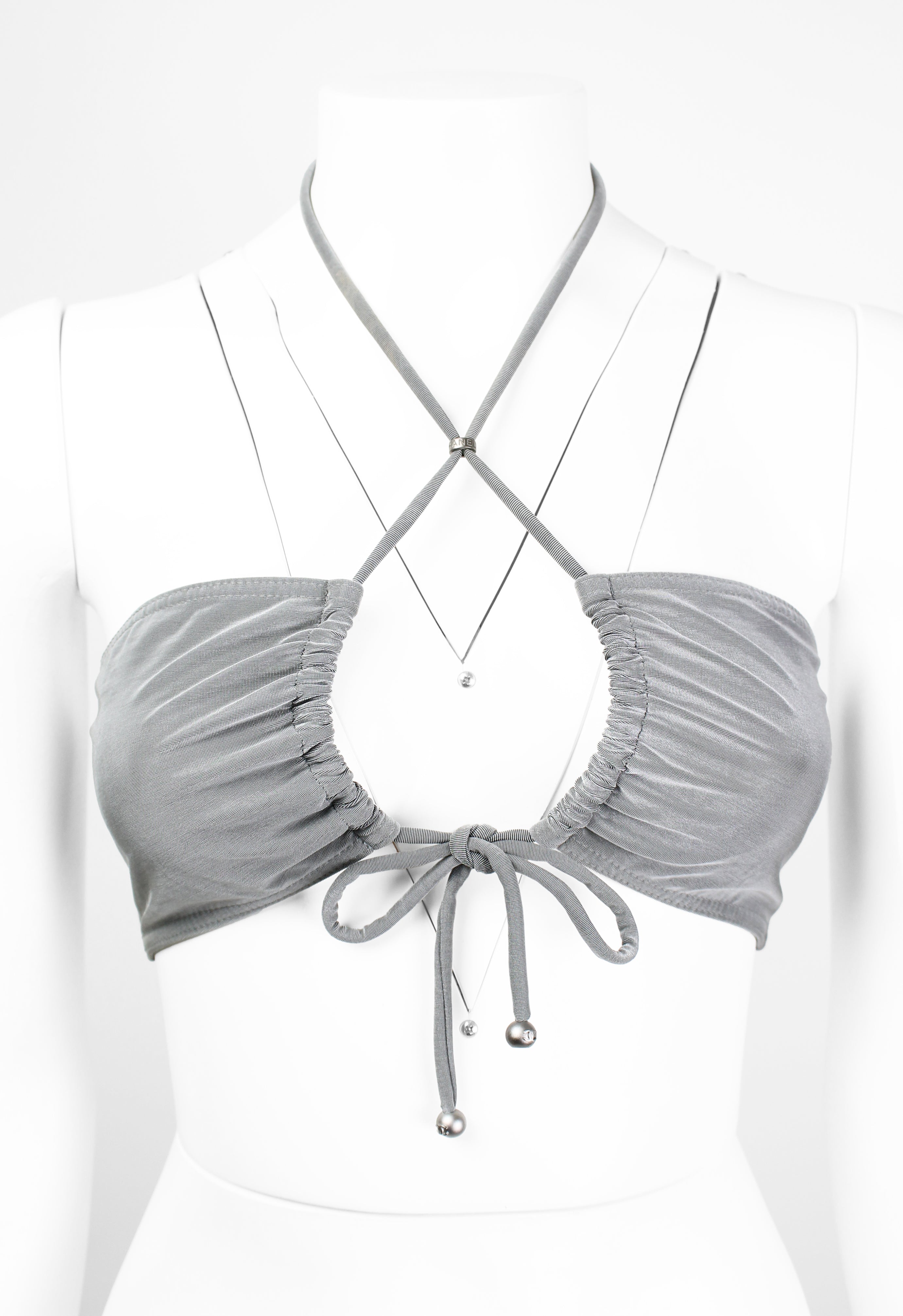 CHANEL CRUISE 1999 SILVER BIKINI TOP