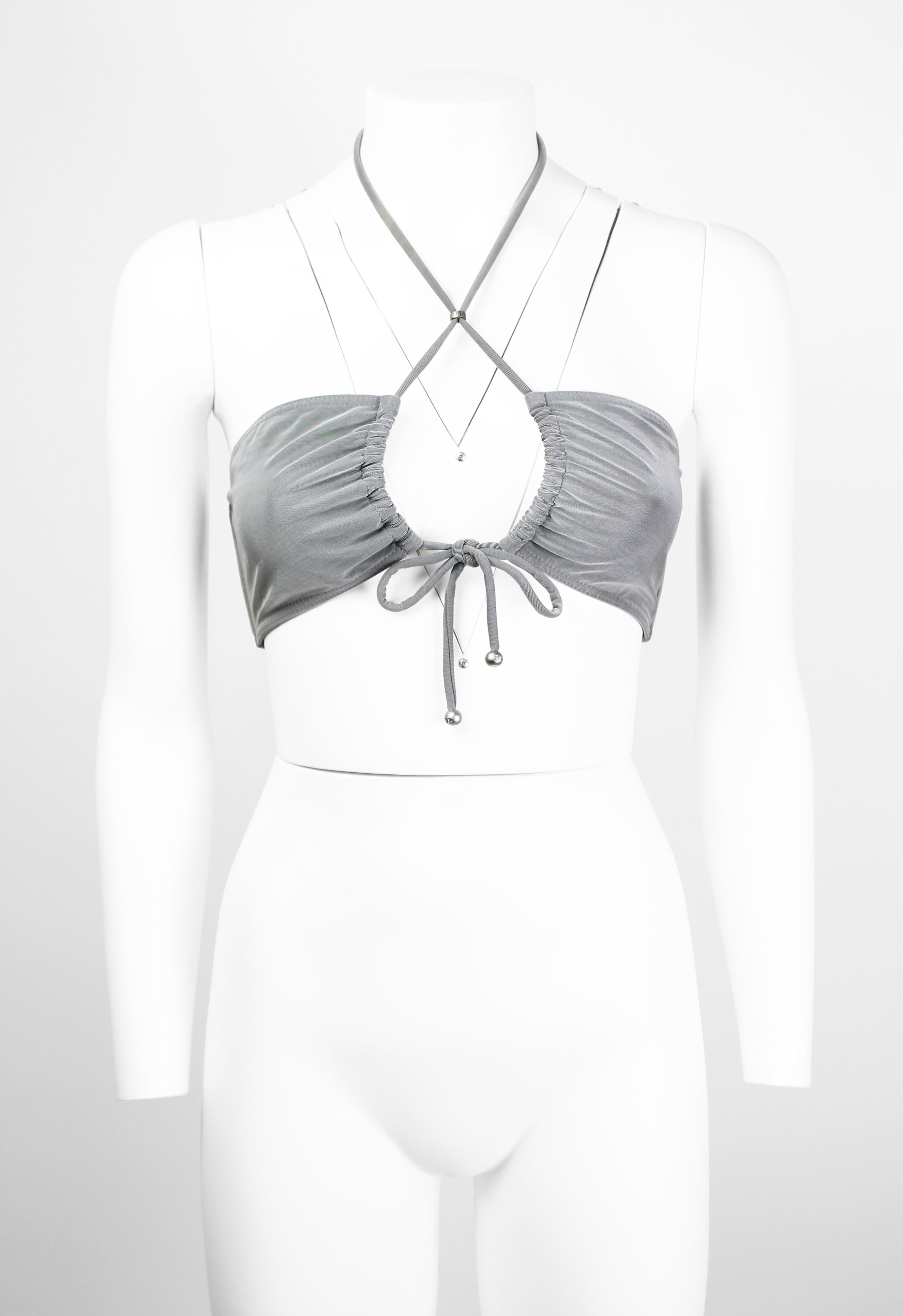 CHANEL CRUISE 1999 SILVER BIKINI TOP