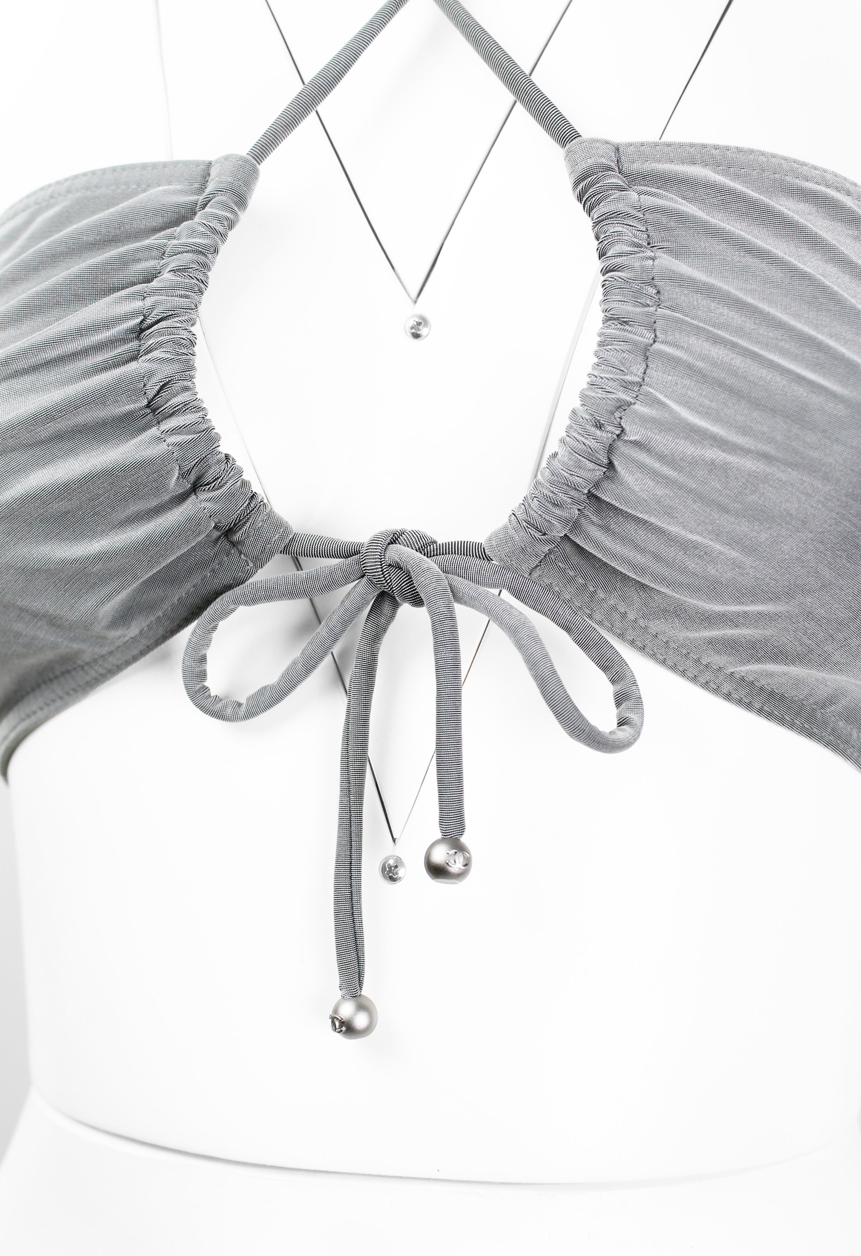 CHANEL CRUISE 1999 SILVER BIKINI TOP