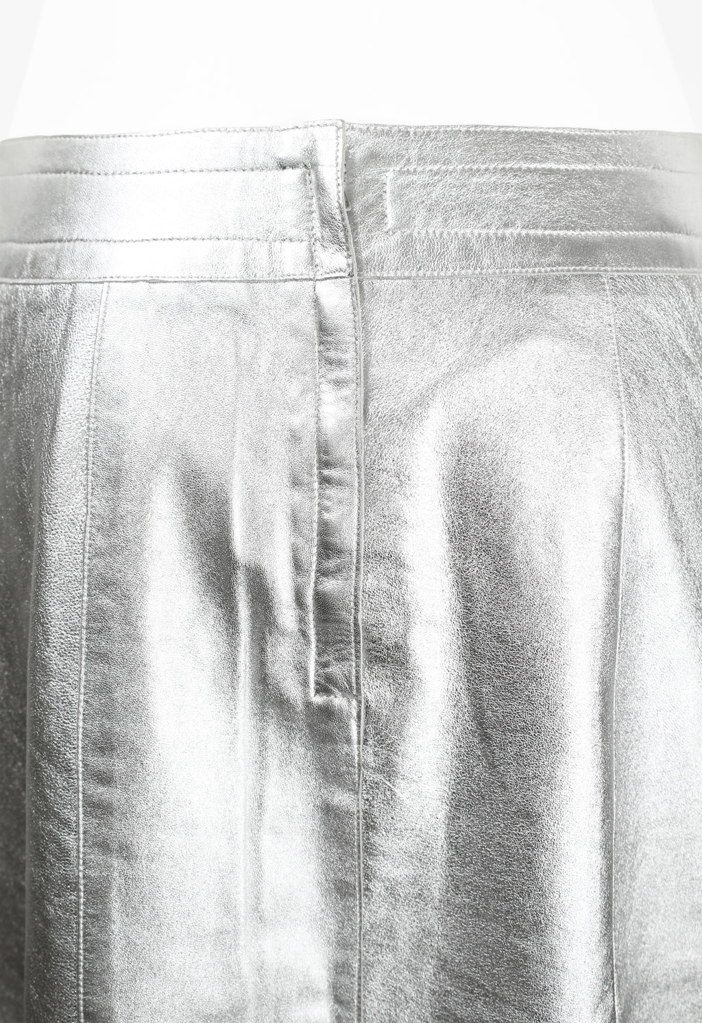 CHANEL FW 1999 SILVER LEATHER SKIRT