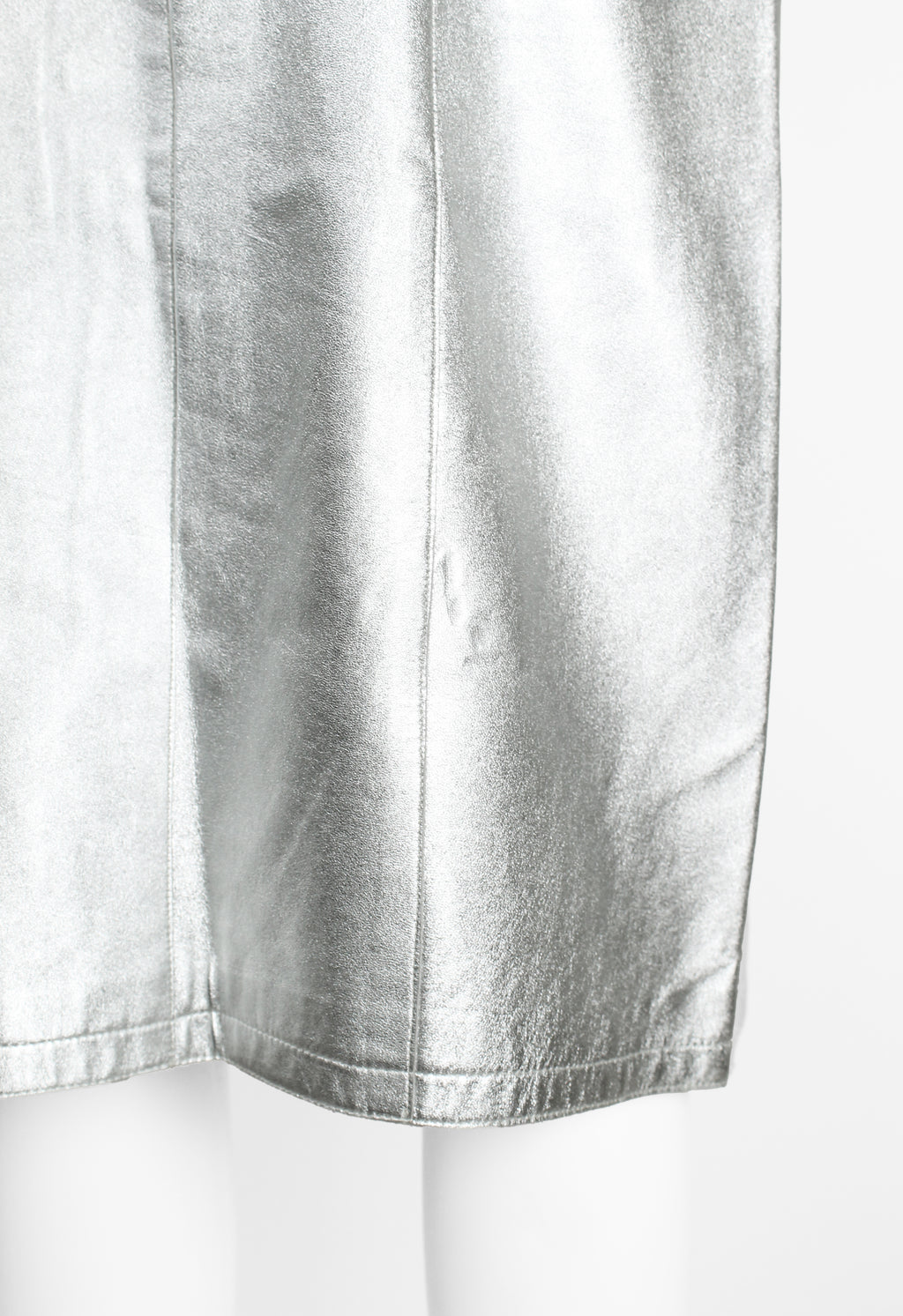 CHANEL FW 1999 SILVER LEATHER SKIRT
