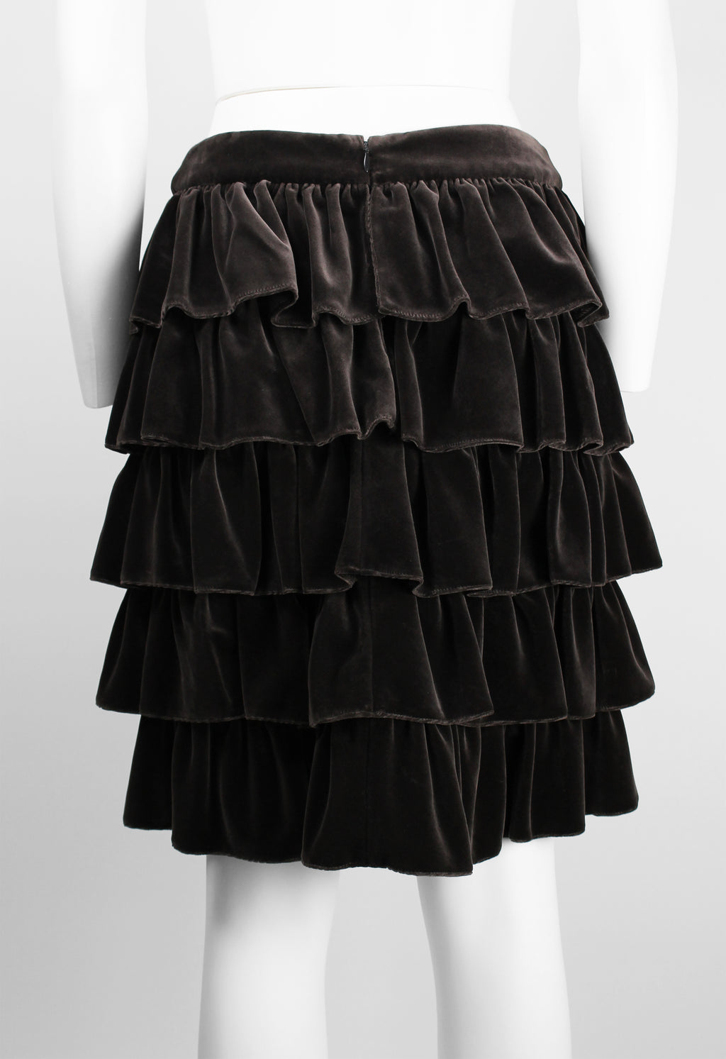CHANEL FW 2001 VELVET RUFFLE SKIRT