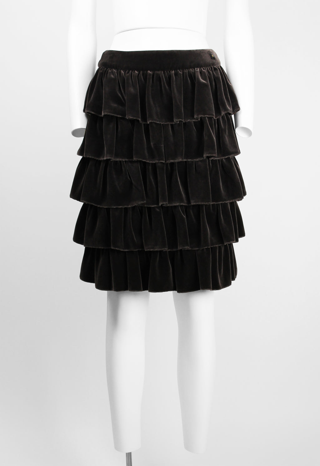 CHANEL FW 2001 VELVET RUFFLE SKIRT