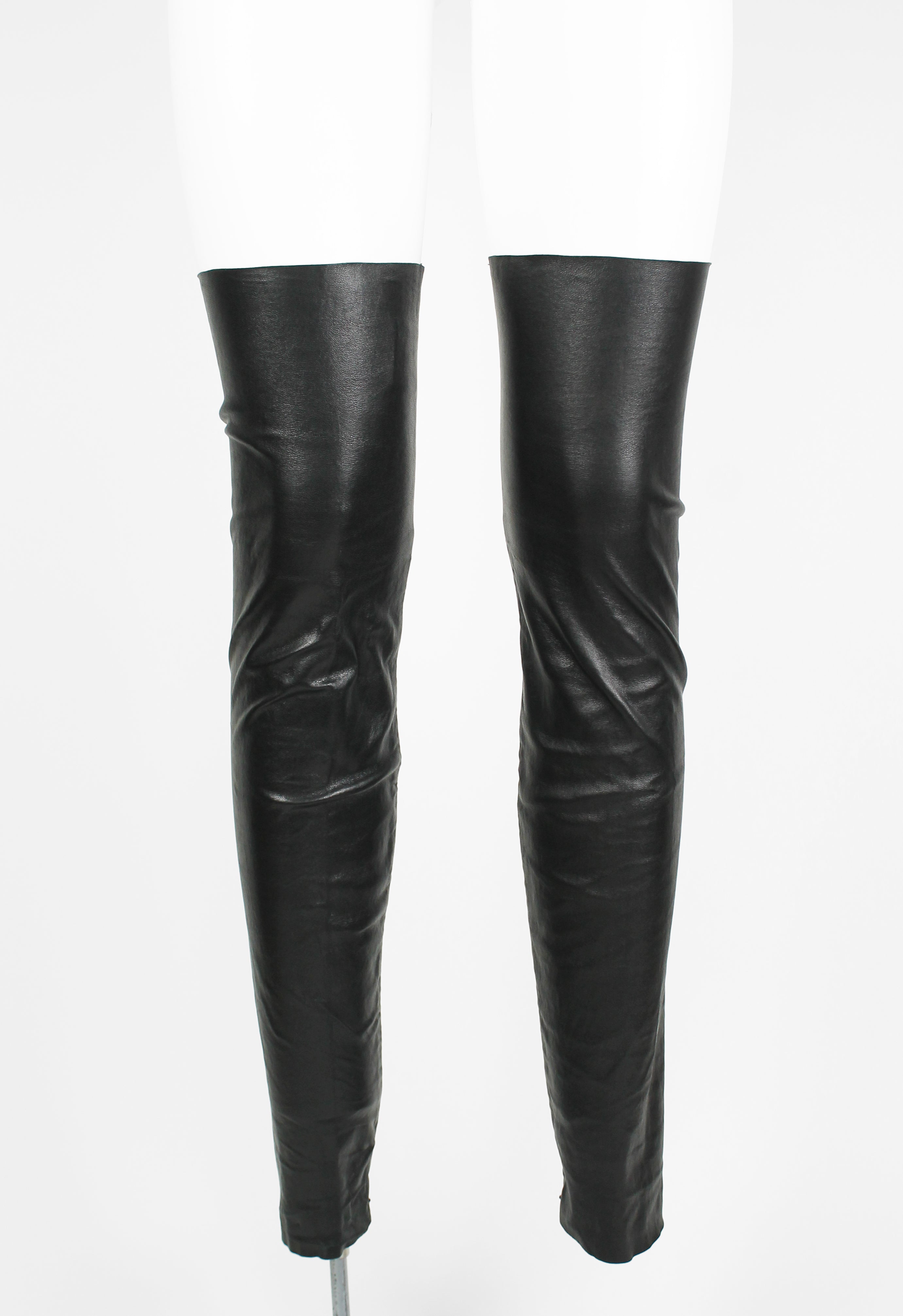 CHANEL FW 2003 LEATHER LEG WARMERS