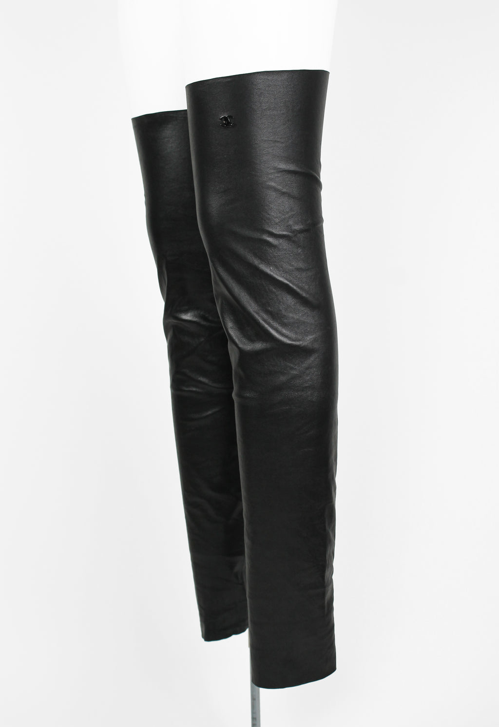 CHANEL FW 2003 LEATHER LEG WARMERS