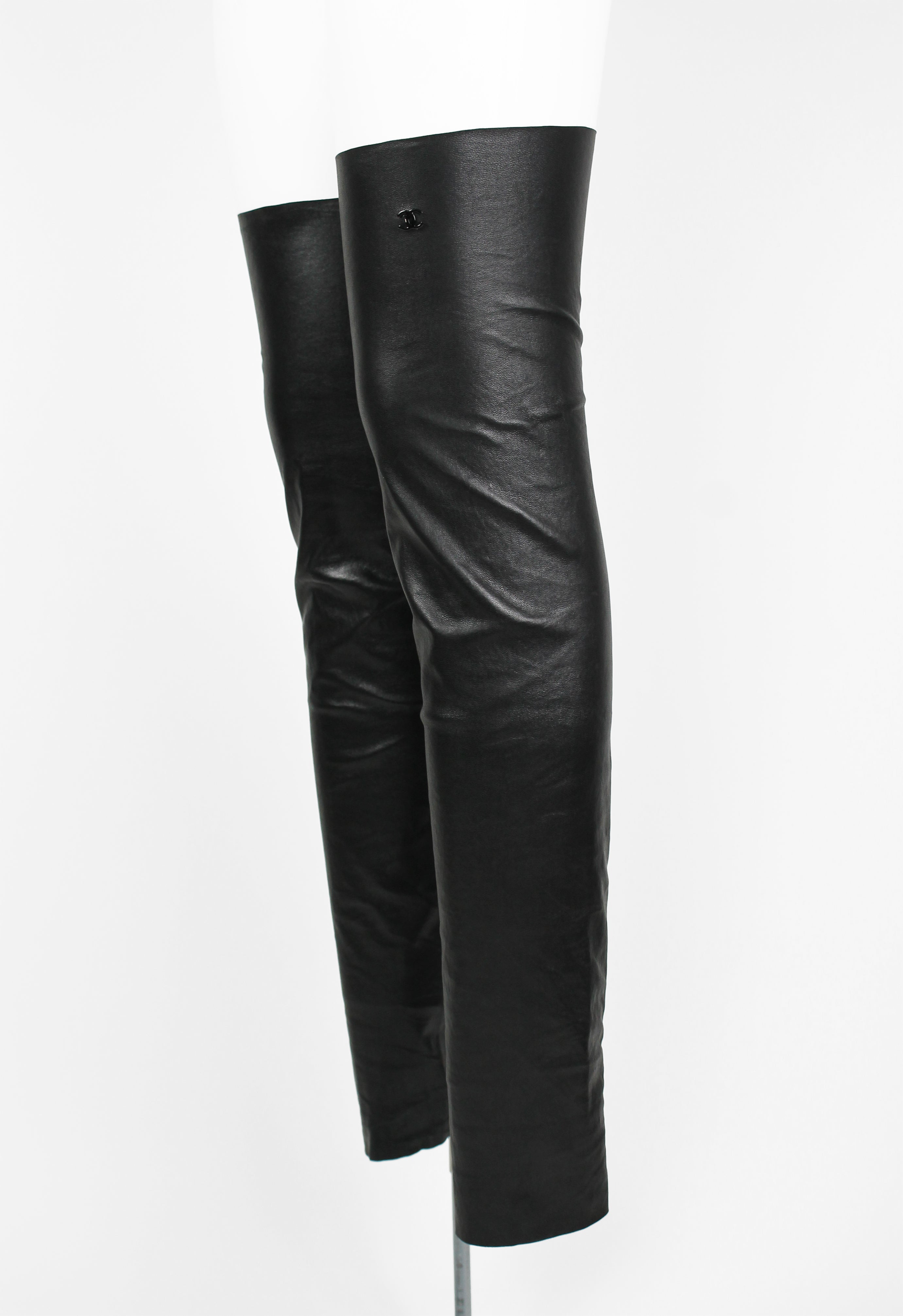CHANEL FW 2003 LEATHER LEG WARMERS