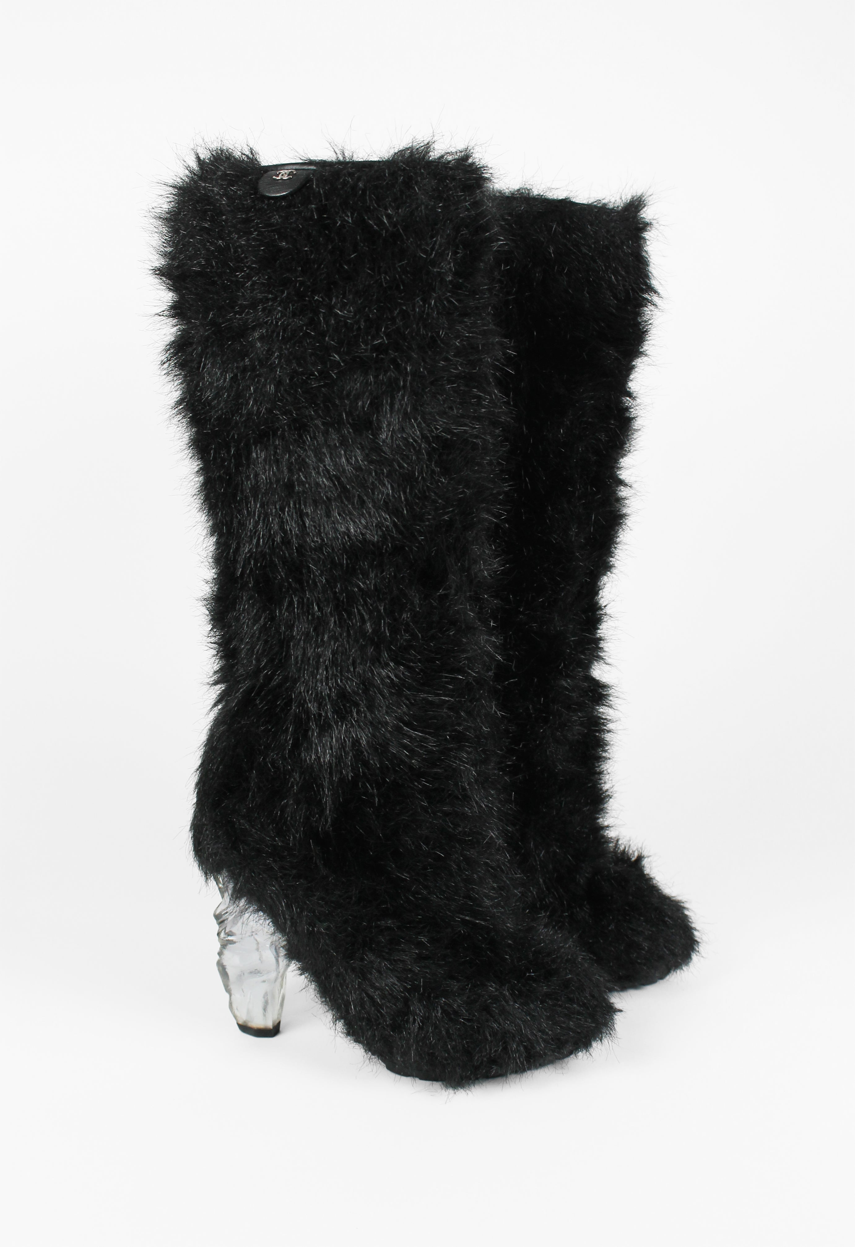 CHANEL FW 2010 KNEE HIGH YETI ICE BLOCK BOOTS