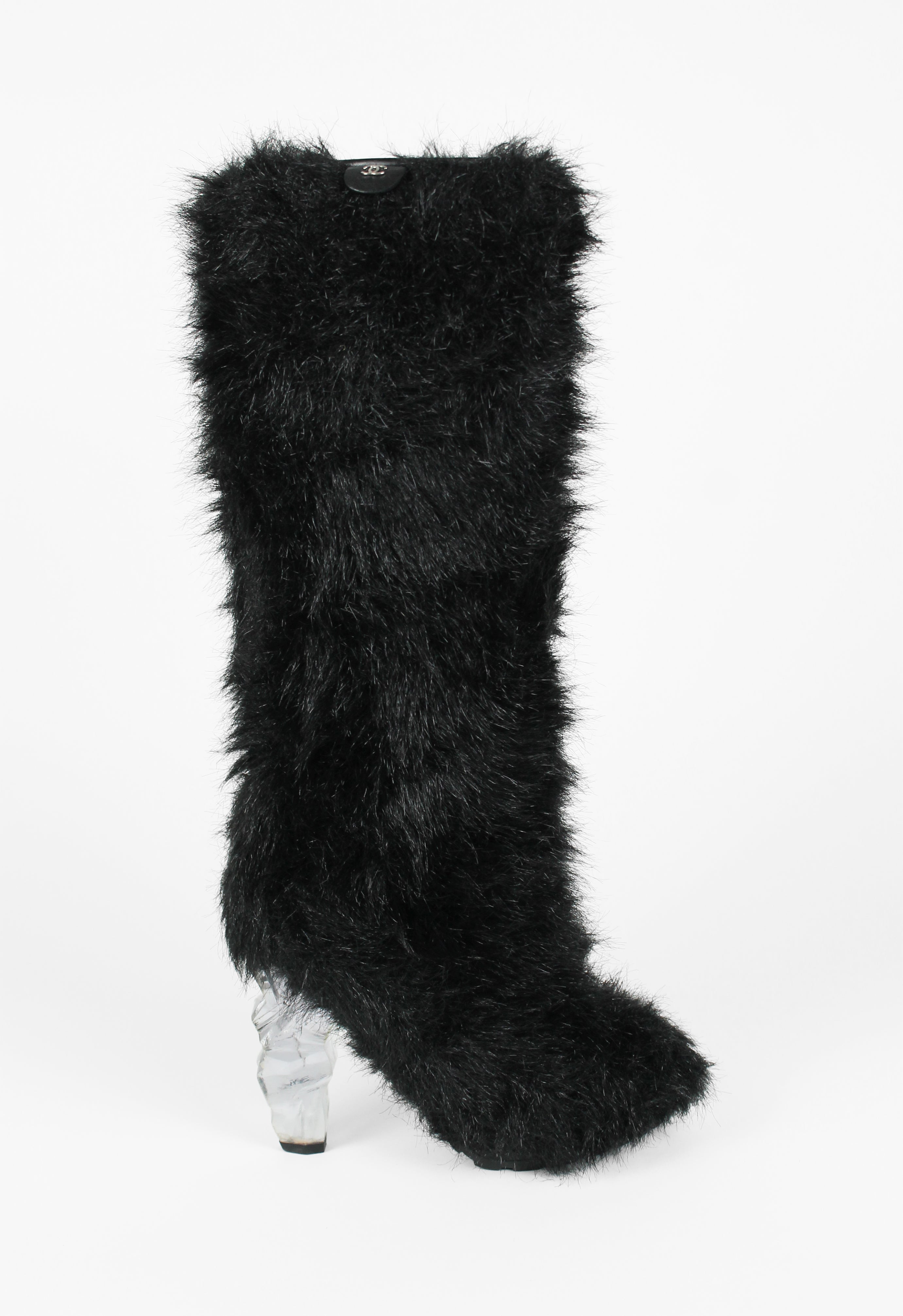 CHANEL FW 2010 KNEE HIGH YETI ICE BLOCK BOOTS