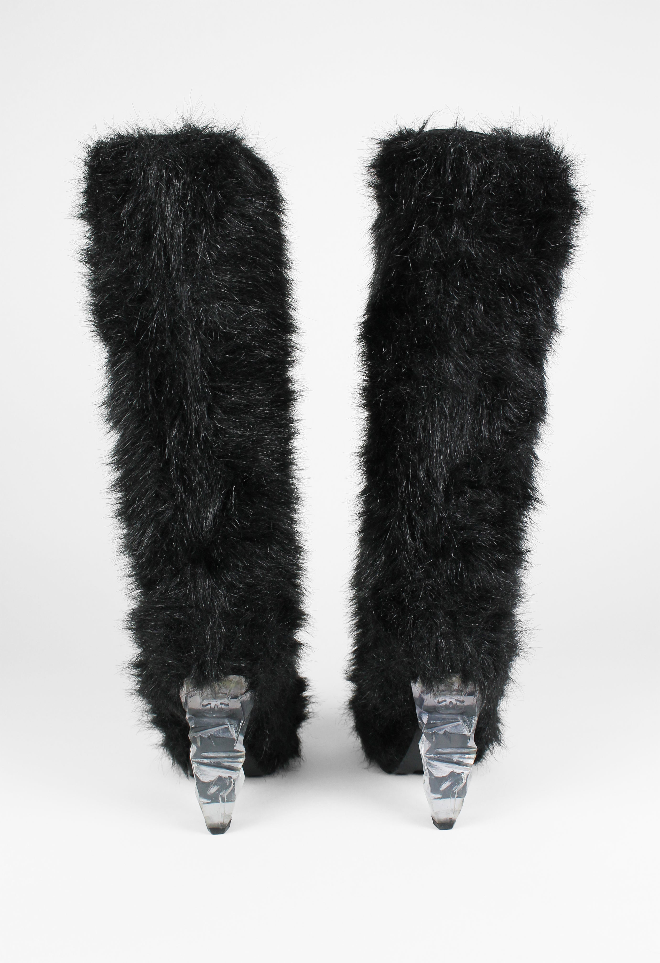 CHANEL FW 2010 KNEE HIGH YETI ICE BLOCK BOOTS