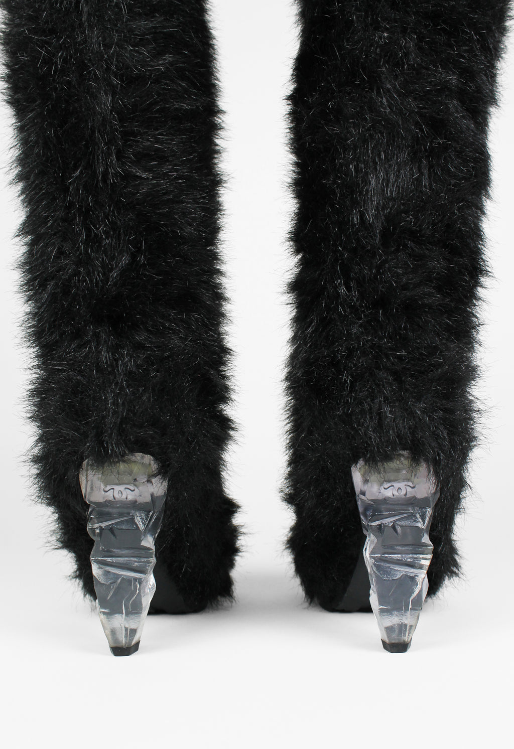 CHANEL FW 2010 KNEE HIGH YETI ICE BLOCK BOOTS