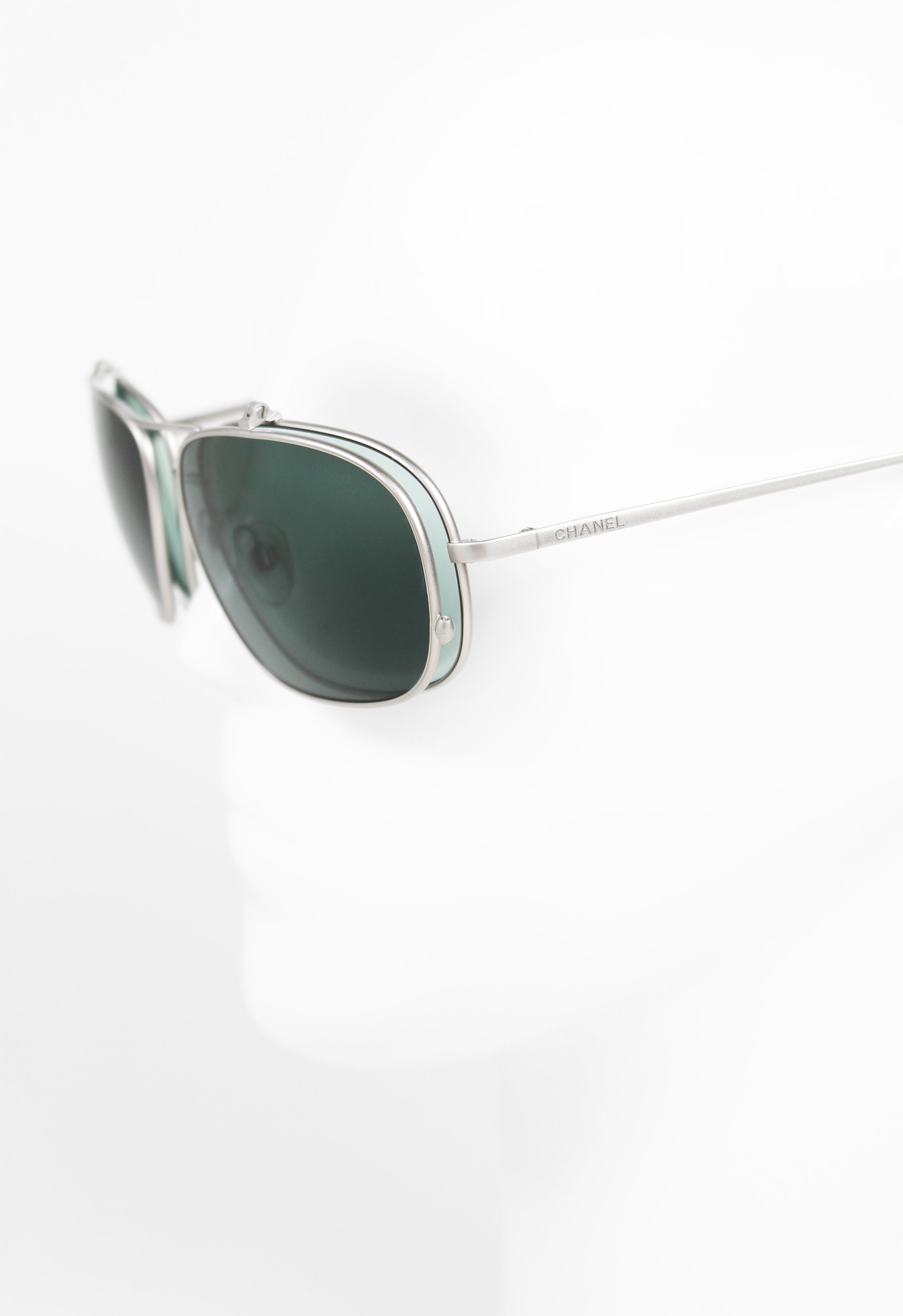 CHANEL FLIP UP AVIATOR SUNGLASSES