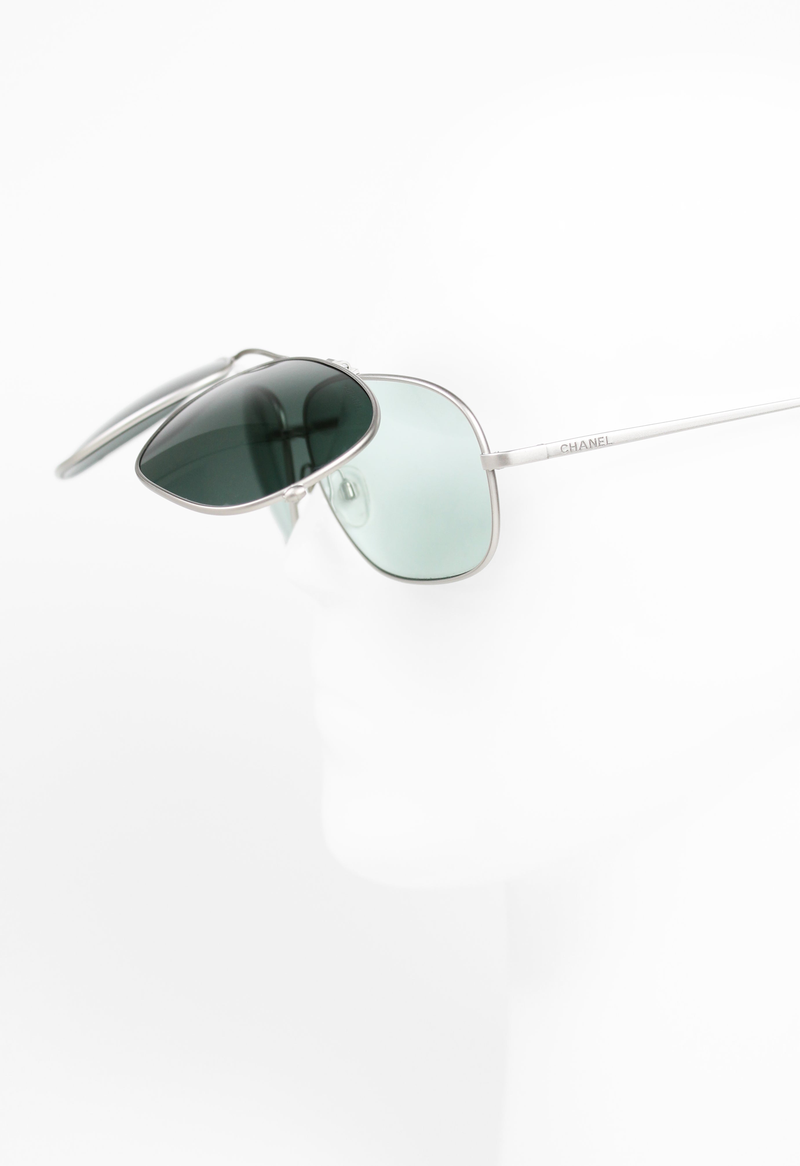 CHANEL FLIP UP AVIATOR SUNGLASSES