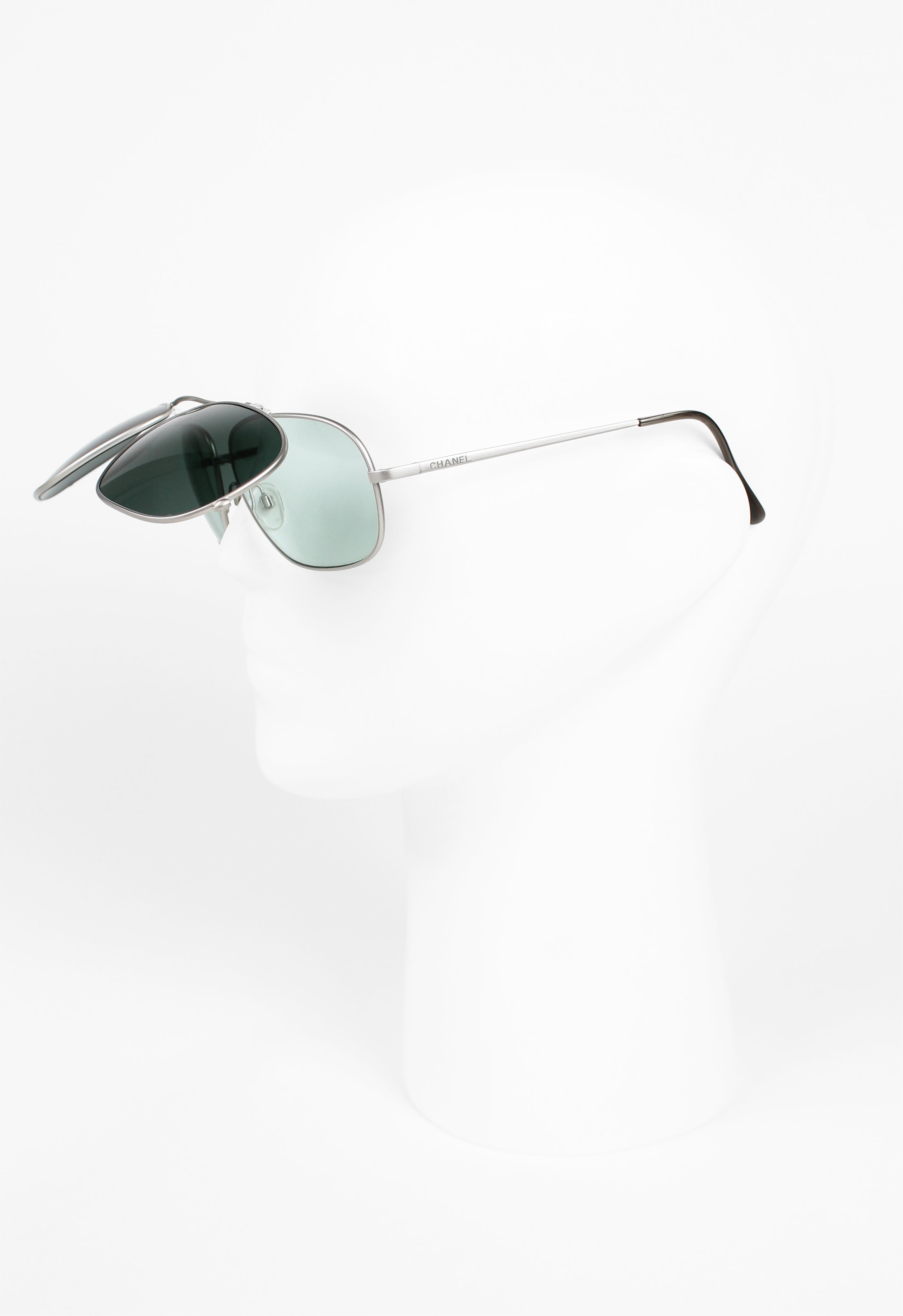CHANEL FLIP UP AVIATOR SUNGLASSES
