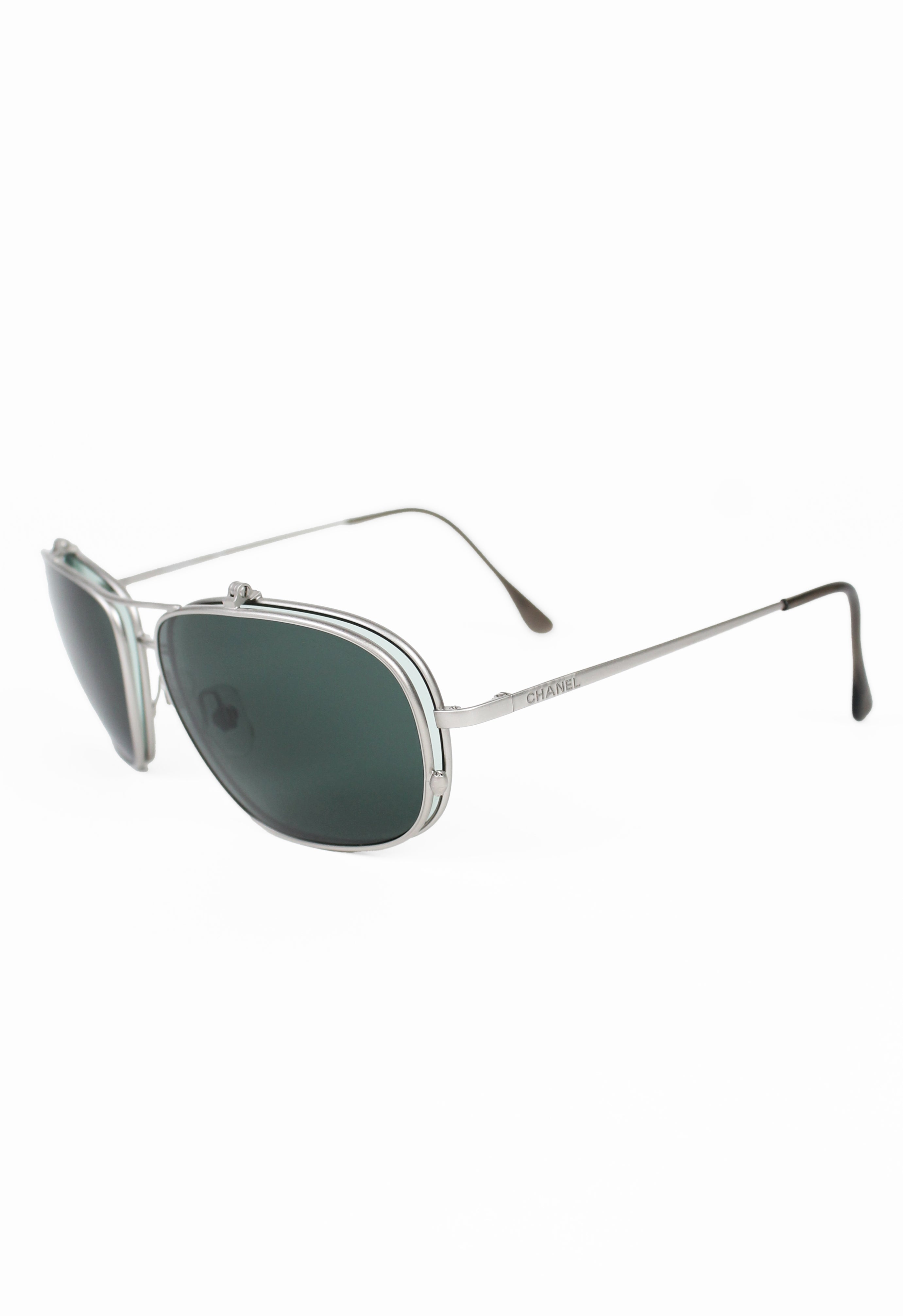 CHANEL FLIP UP AVIATOR SUNGLASSES