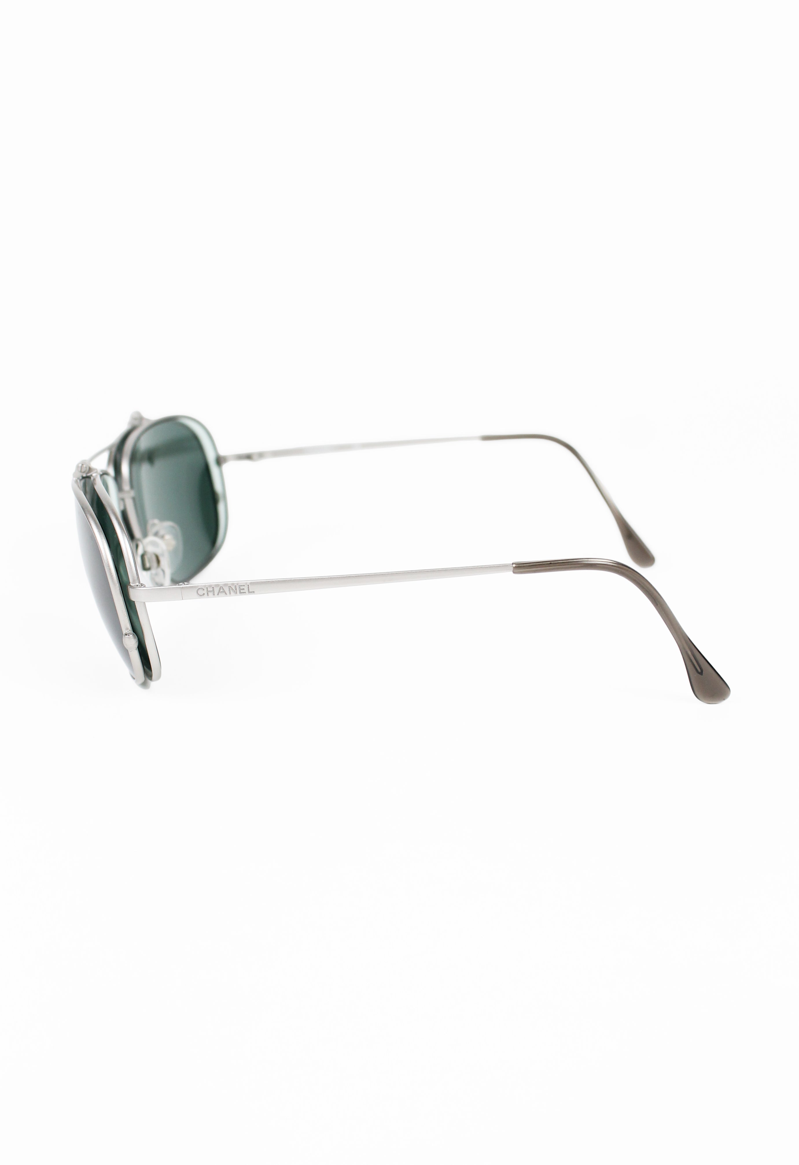 CHANEL FLIP UP AVIATOR SUNGLASSES