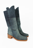 CHANEL PRE-FALL 2014 TALL WESTERN DENIM BOOTS